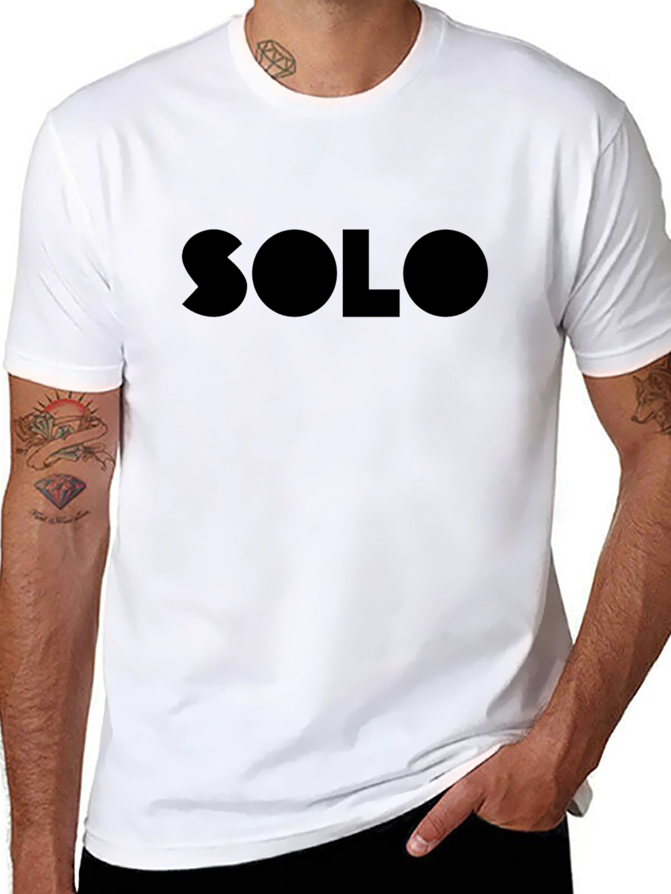 Black Stylish SOLO Black Graphic T-Shirt view 8