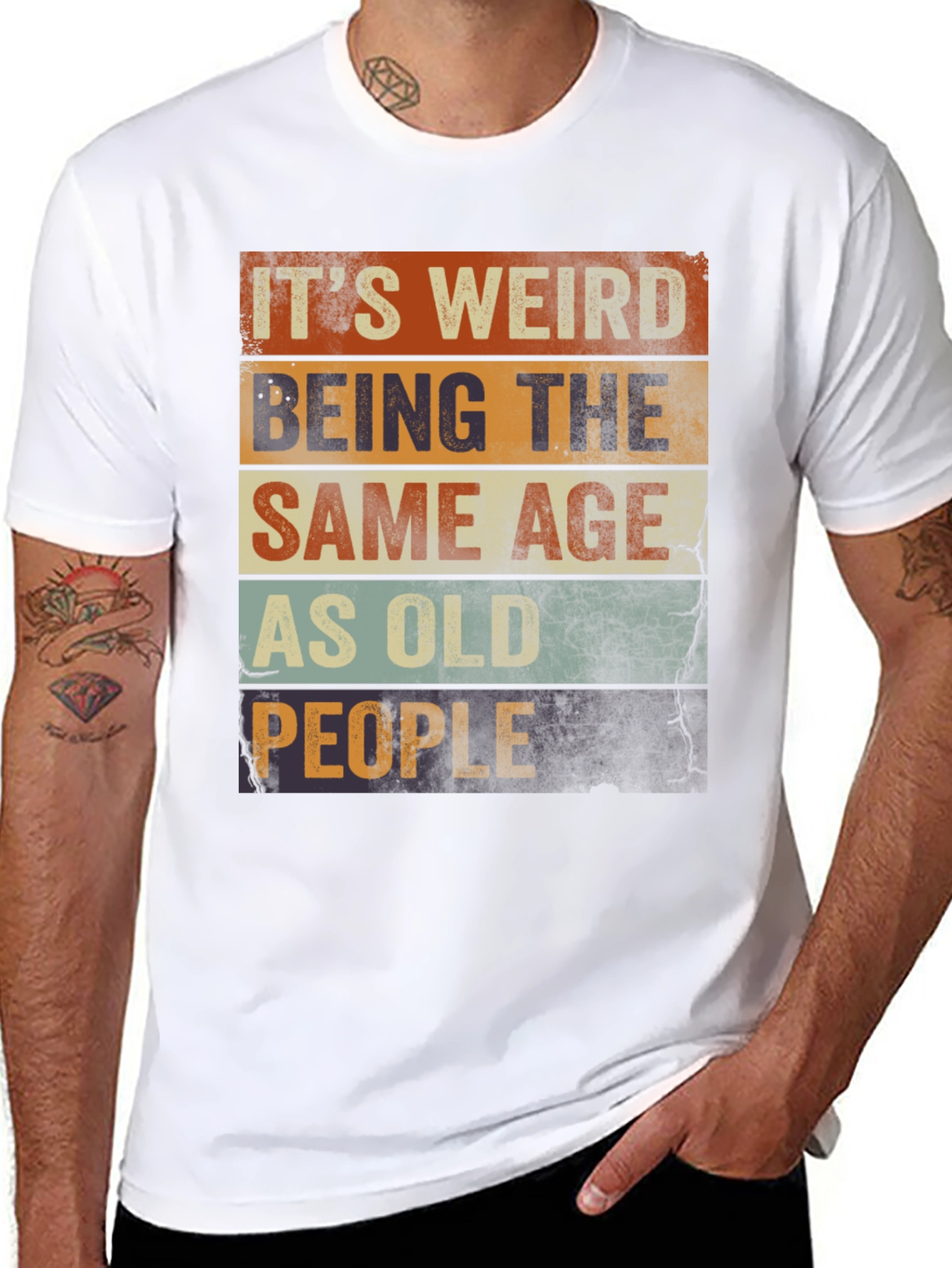 Black It's Weird Being The Same Age As Old People T-Shirt view 8