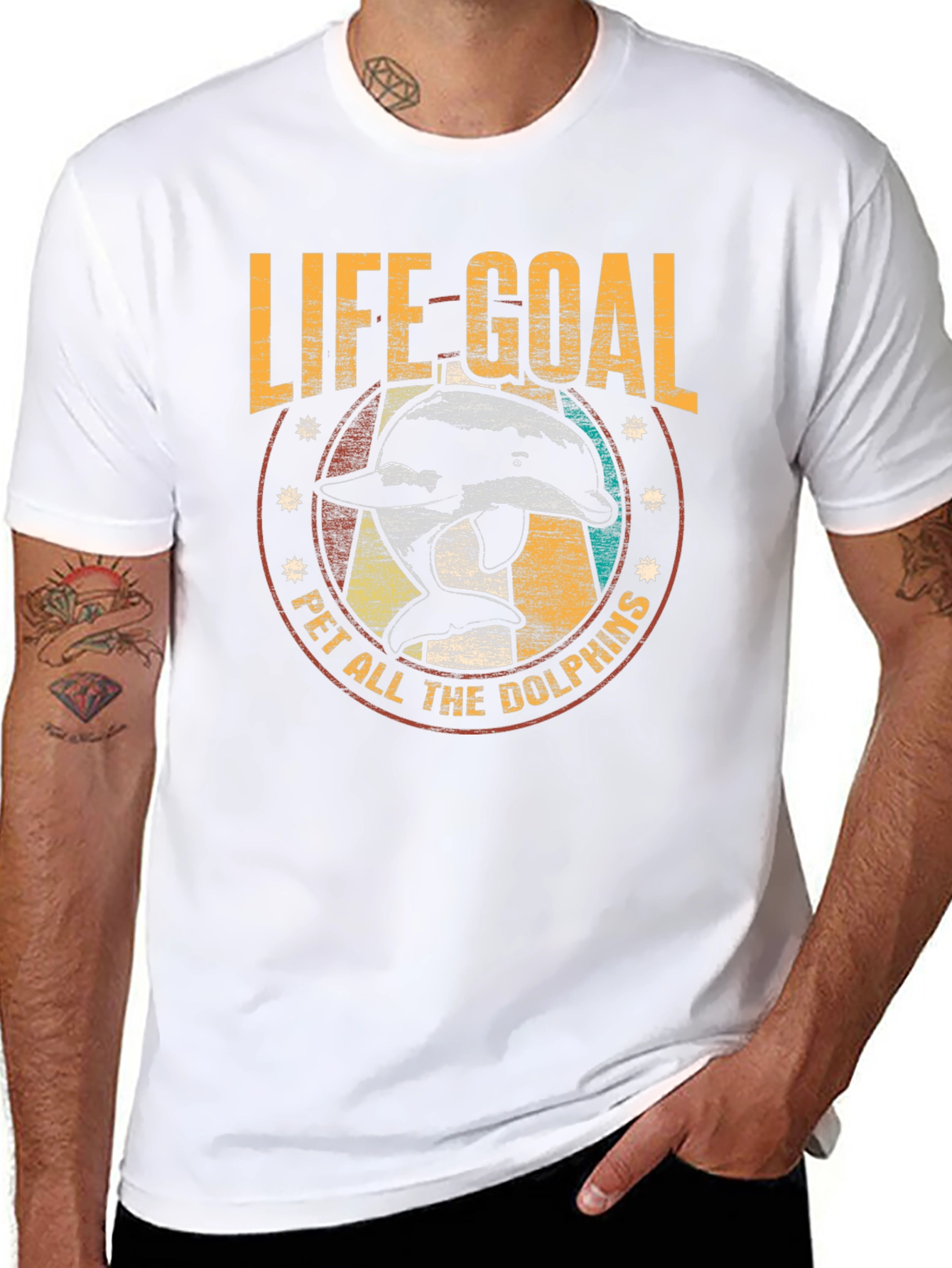 Black Life Goal Pet All The Dolphins T-Shirt view 8