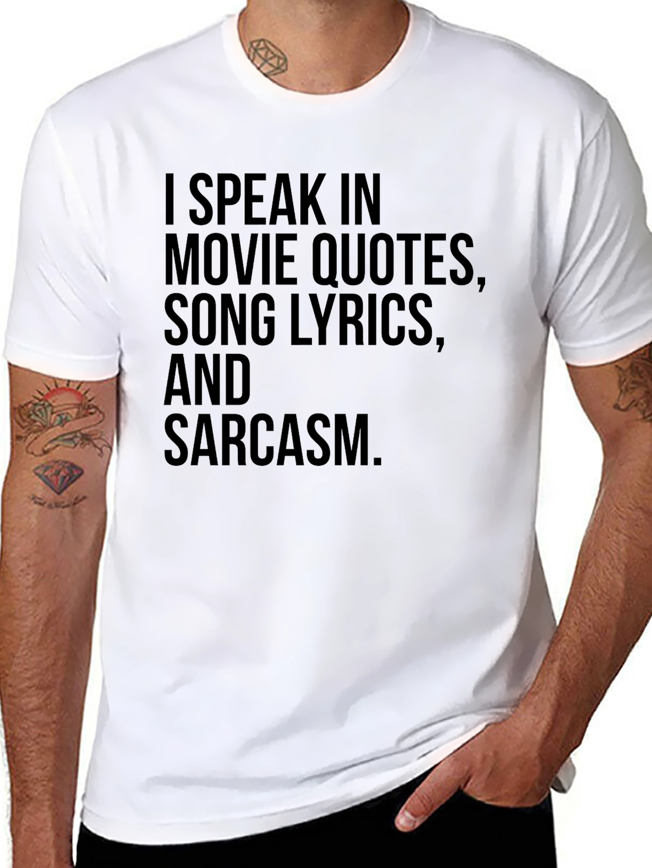 Black I Speak in Movie Quotes T-Shirt view 8