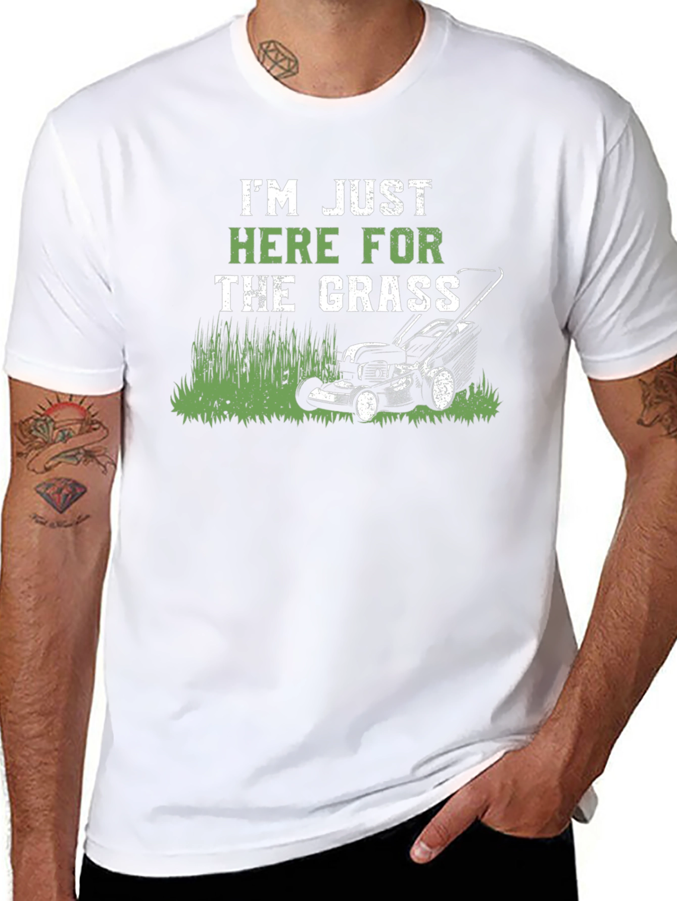 Black I'm Just Here For The Grass T-Shirt view 8