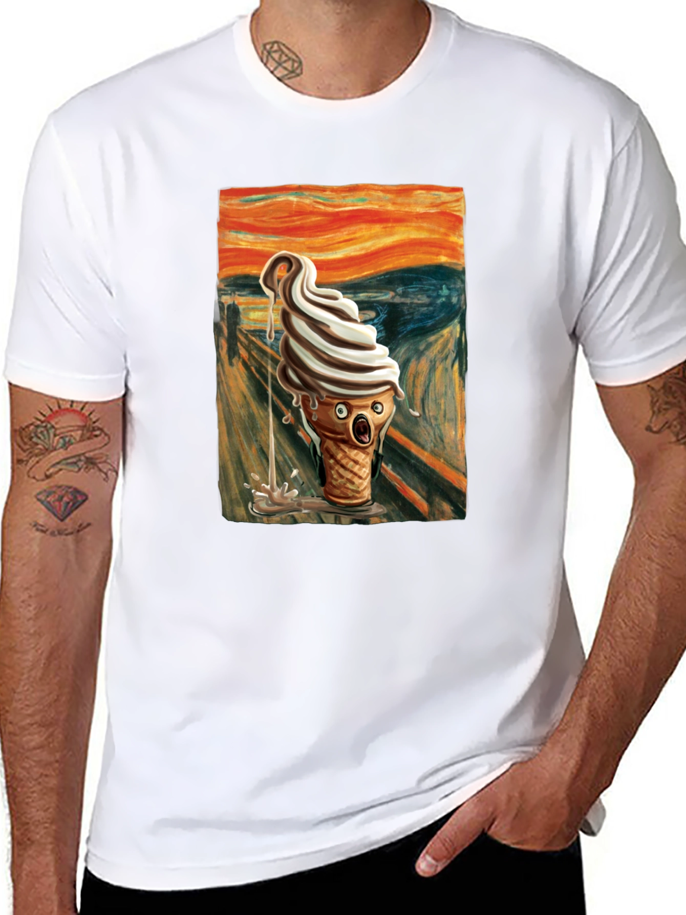 Black Scream Ice Cream T-Shirt - Art Inspired Tee view 8