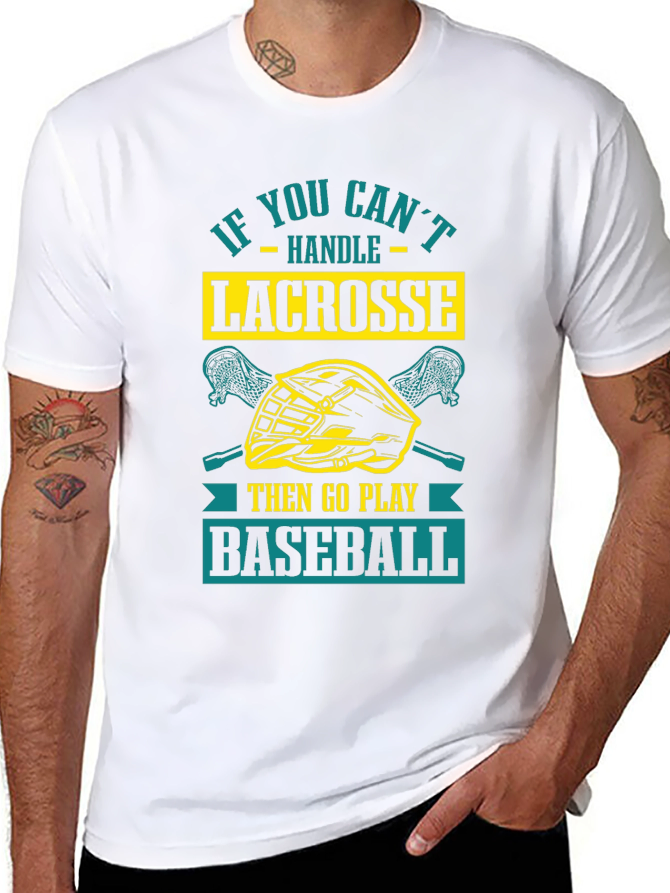 Black Lacrosse vs. Baseball Graphic Tee view 8