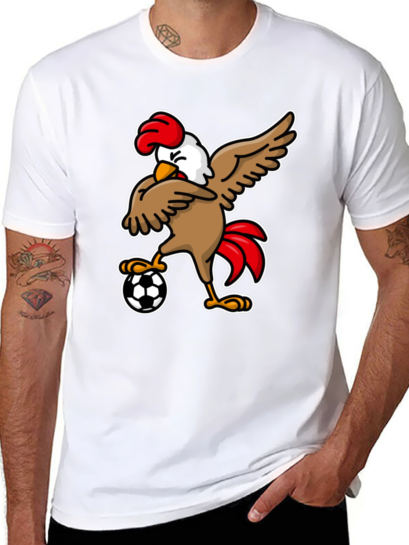 Black Chicken Soccer T-Shirt - Black view 8