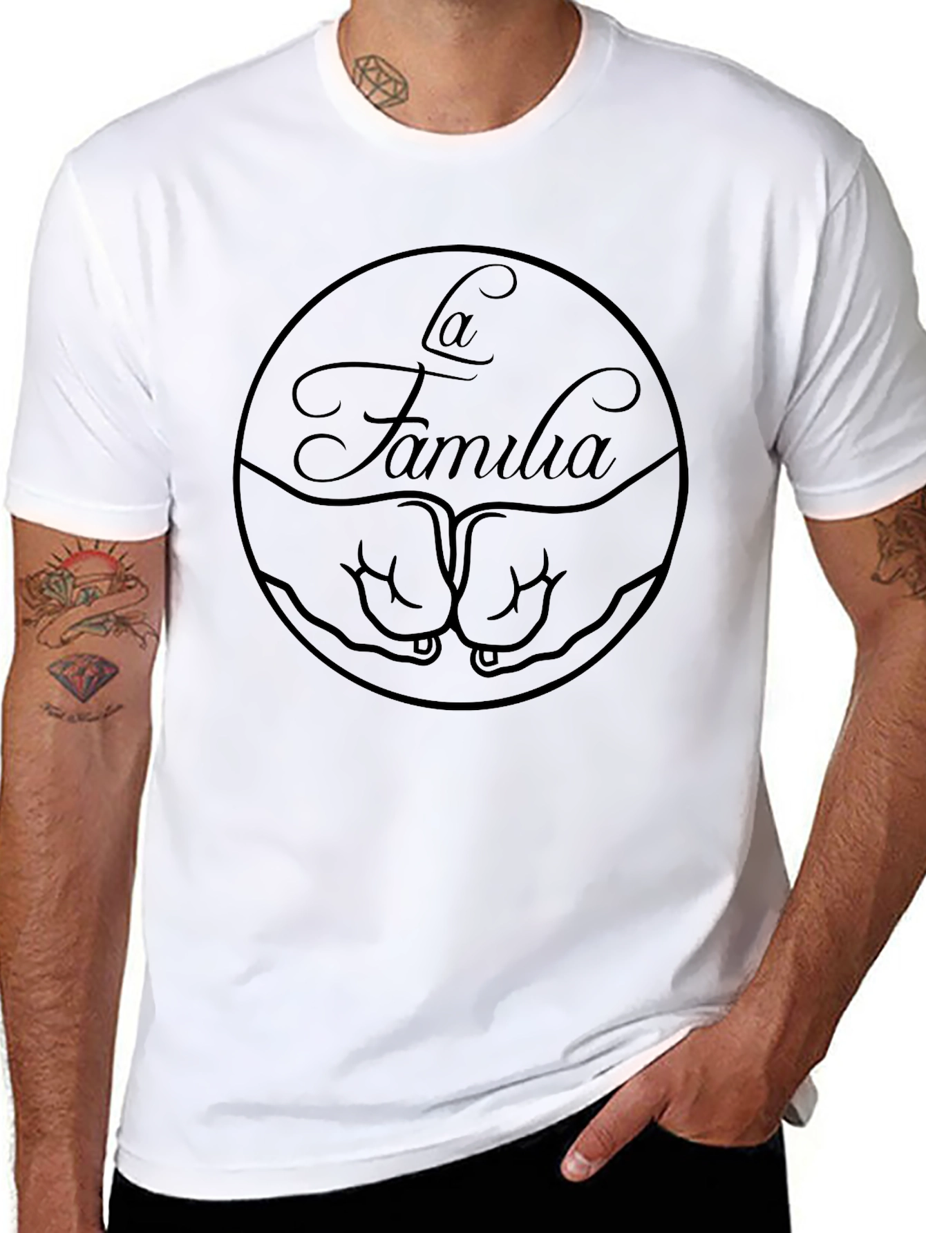 Black La Familia Black Graphic Tee view 8
