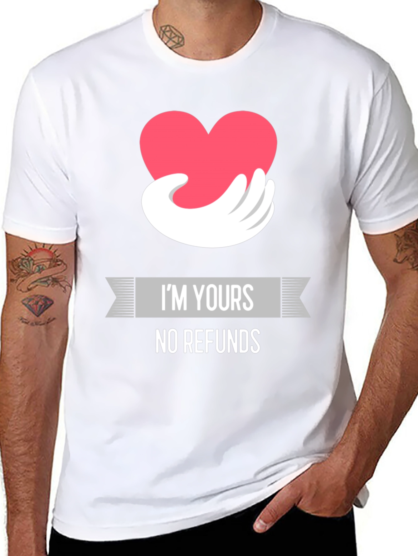 Black I'm Yours No Refunds Graphic Tee view 8