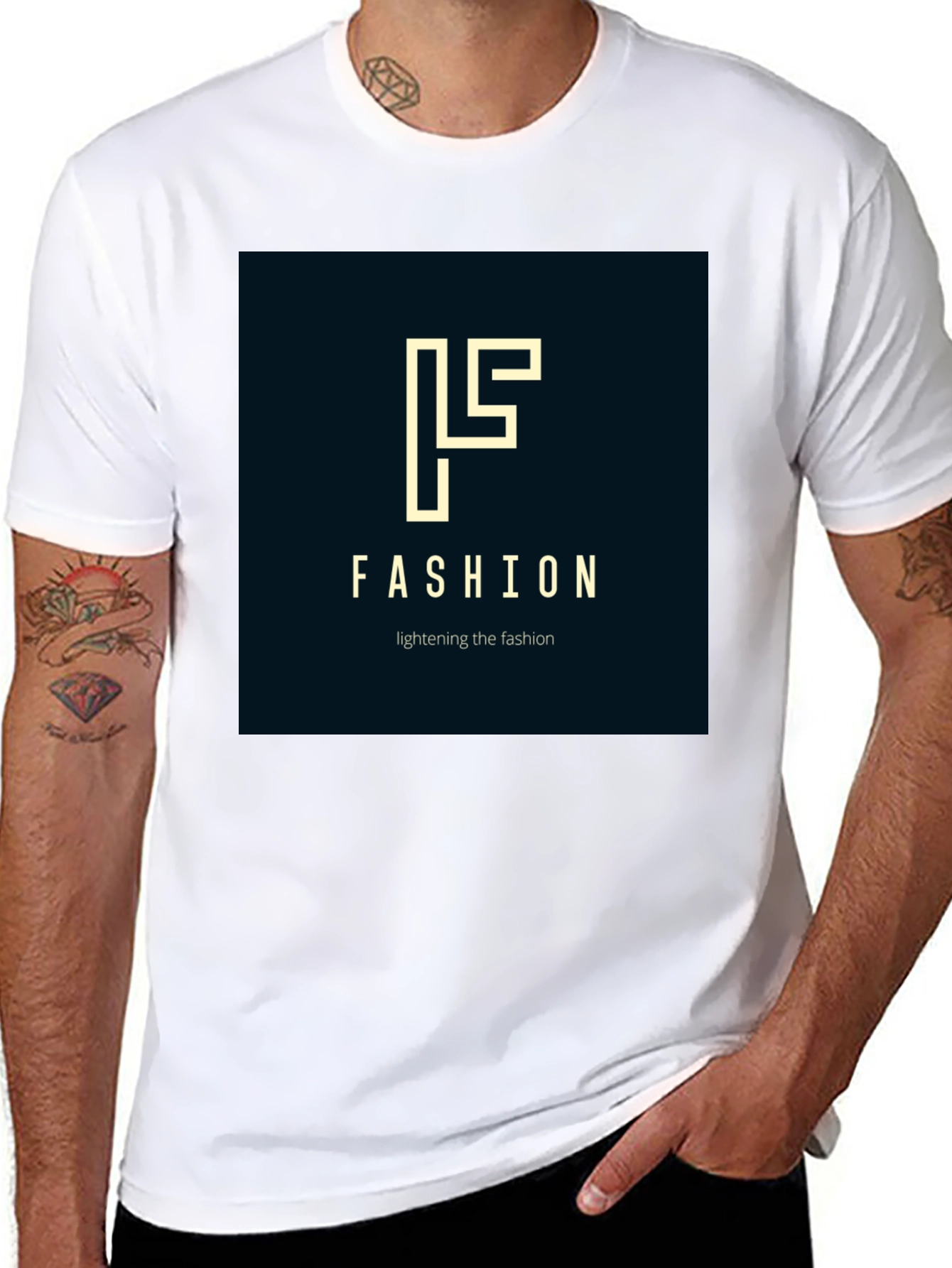 Black Fashion Logo Black T-Shirt - Stylish Modern Design view 8