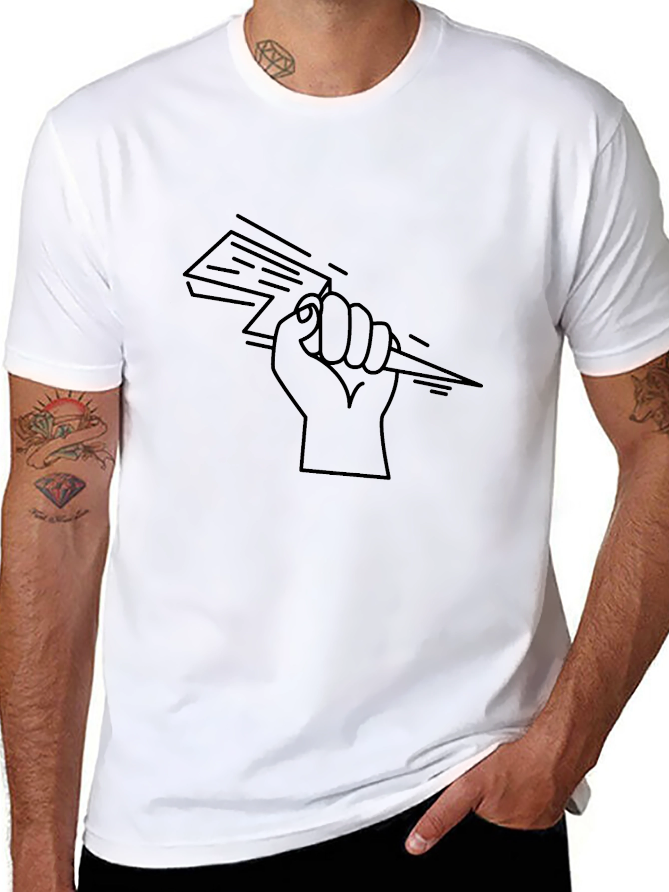 Lightning Bolt Hand Graphic Tee - 8