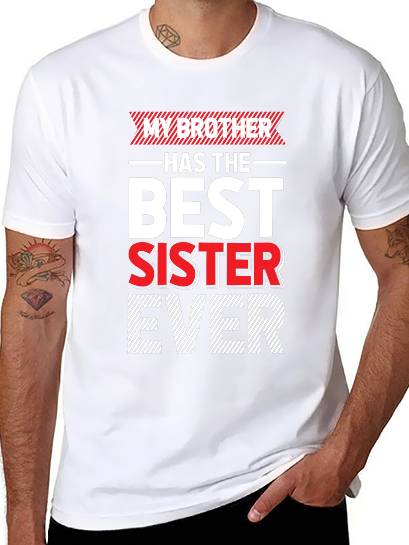 Black My Brother Has The Best Sister Ever T-Shirt view 8