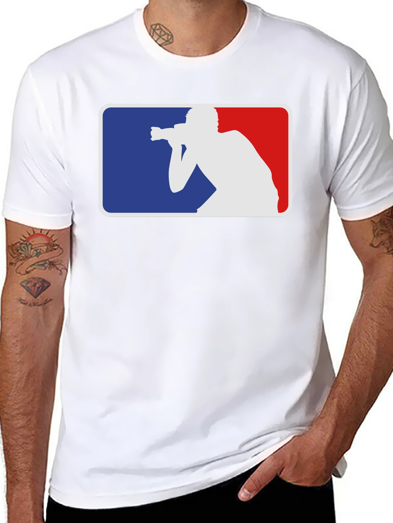 Black Photographer MLB Logo Style T-Shirt view 8
