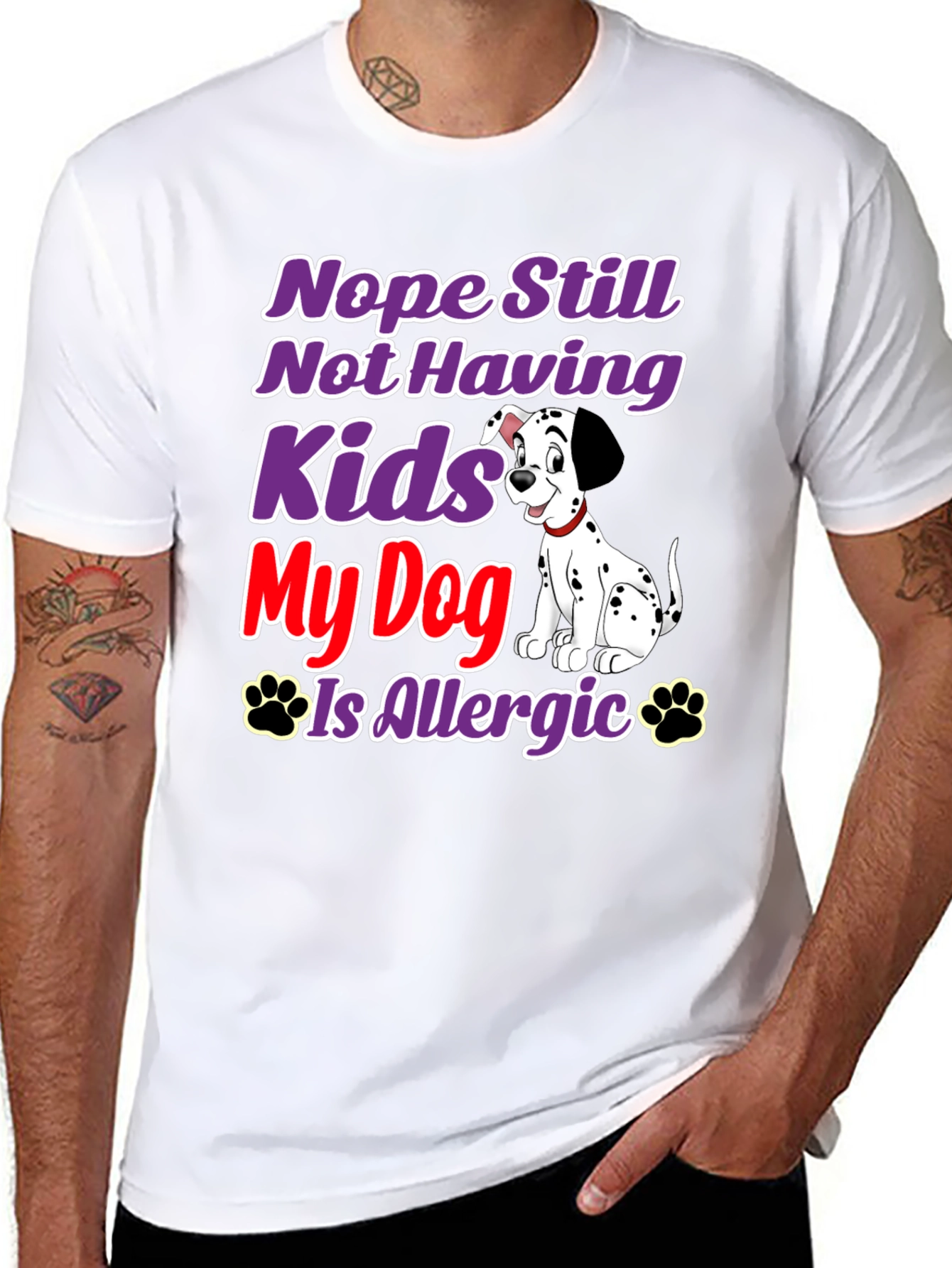 Black Nope Still Not Having Kids, My Dog Is Allergic T-Shirt view 8