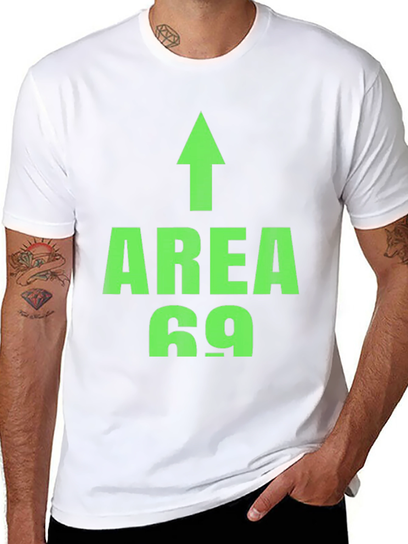 Black Area 69 Funny Novelty T-Shirt view 8