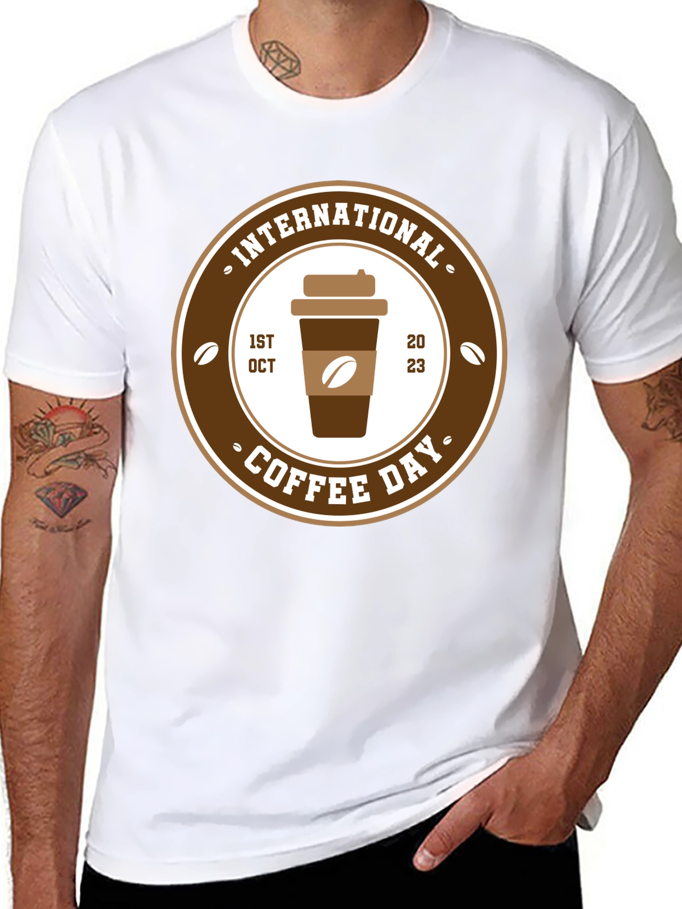 Black International Coffee Day T-Shirt - October 1st, 2023 view 8