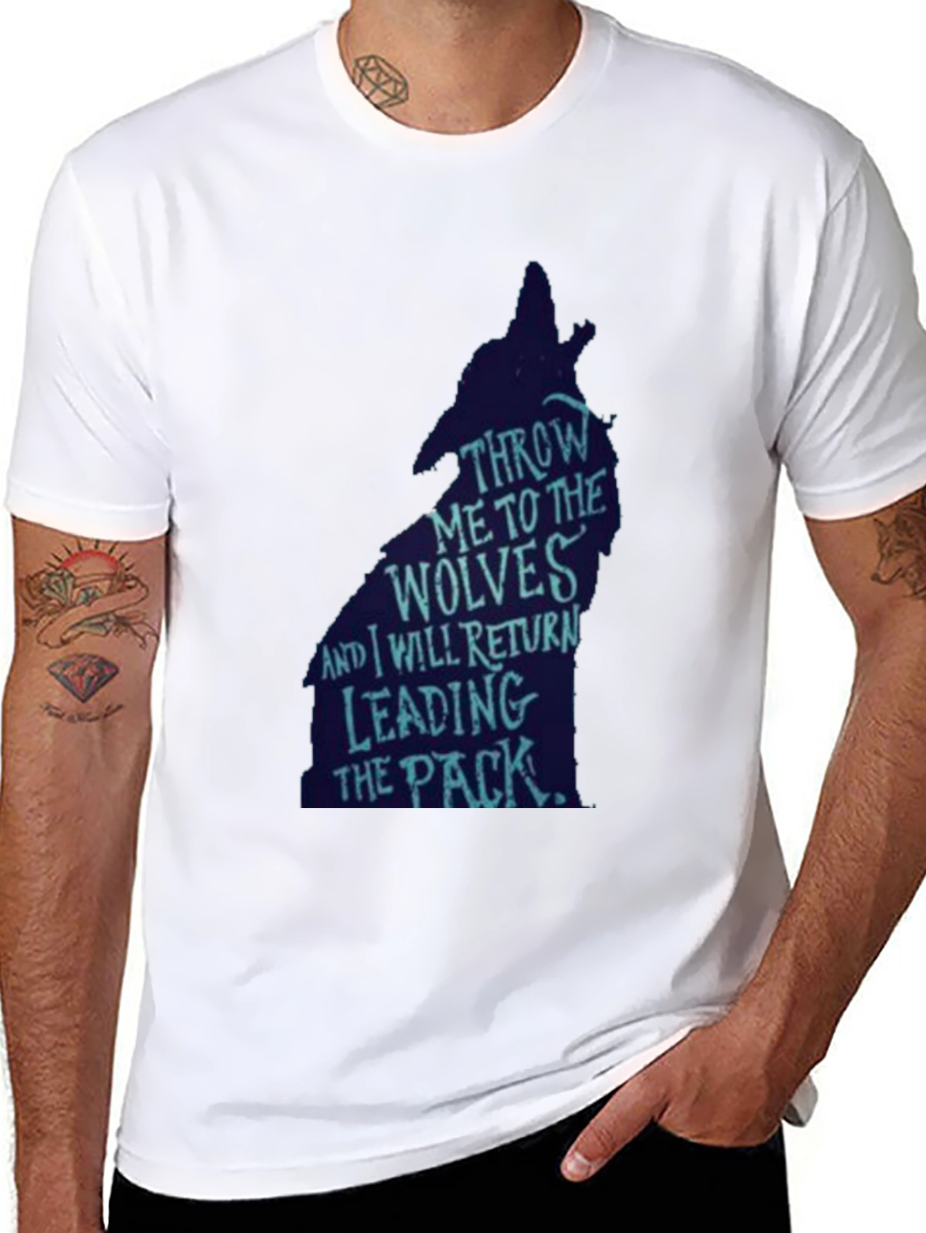 Black Wolf Pack Leader Graphic Tee - Black view 8