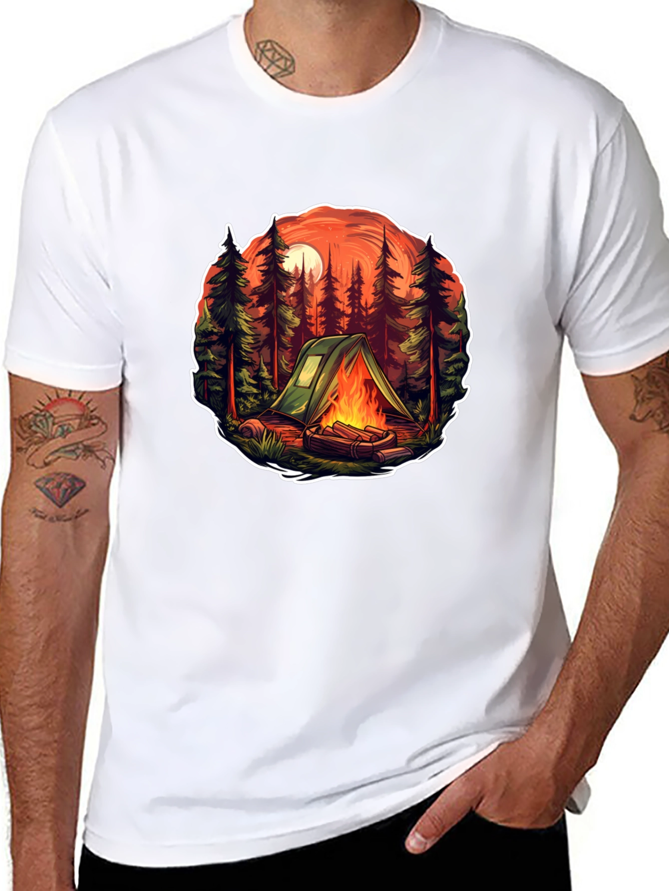 Black Camping Trip Graphic T-Shirt view 8