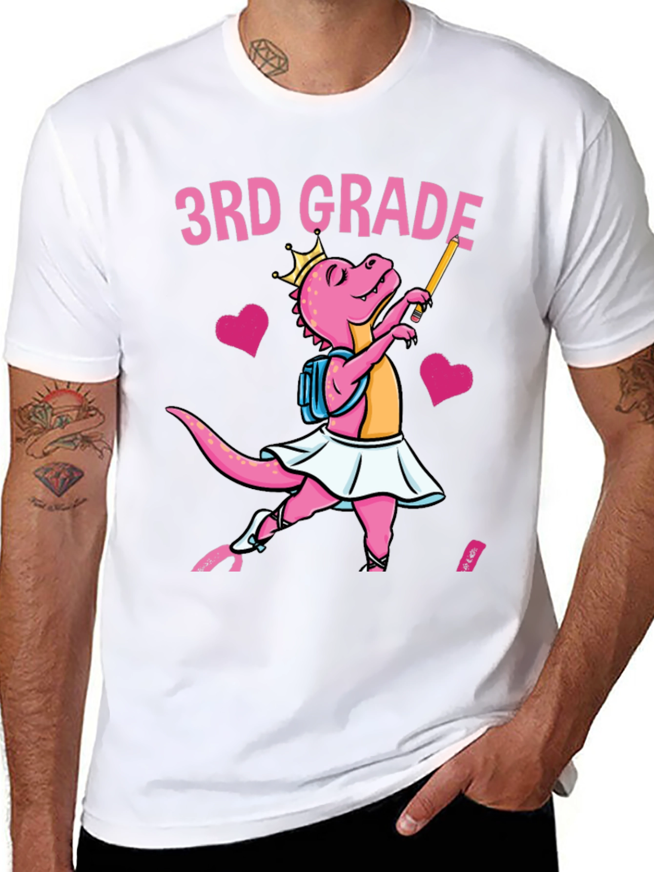 Black 3rd Grade Dinosaur T-Shirt view 8