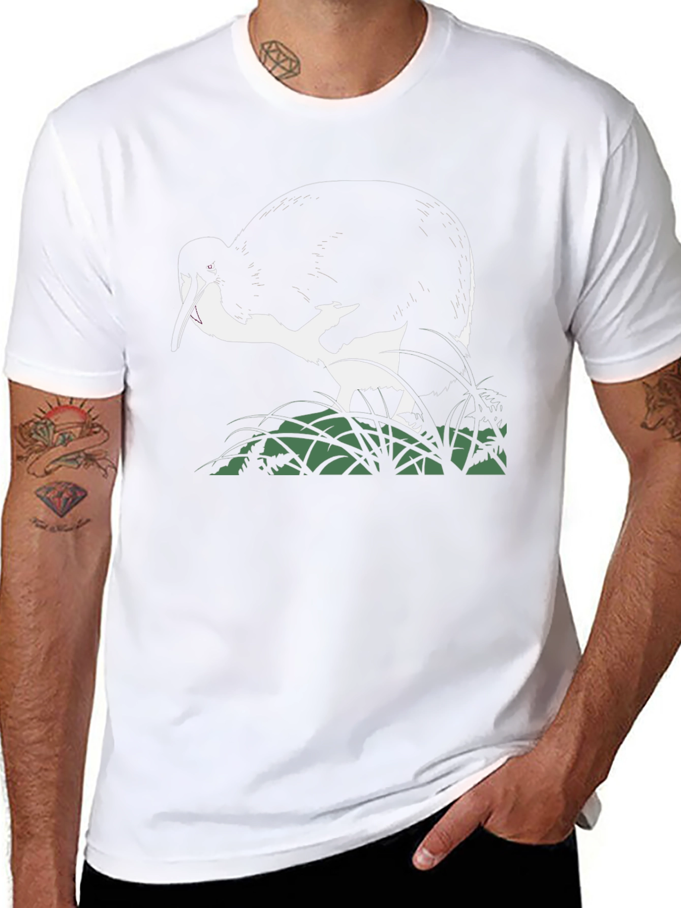 Black Black T-Shirt with Ibis Design view 8