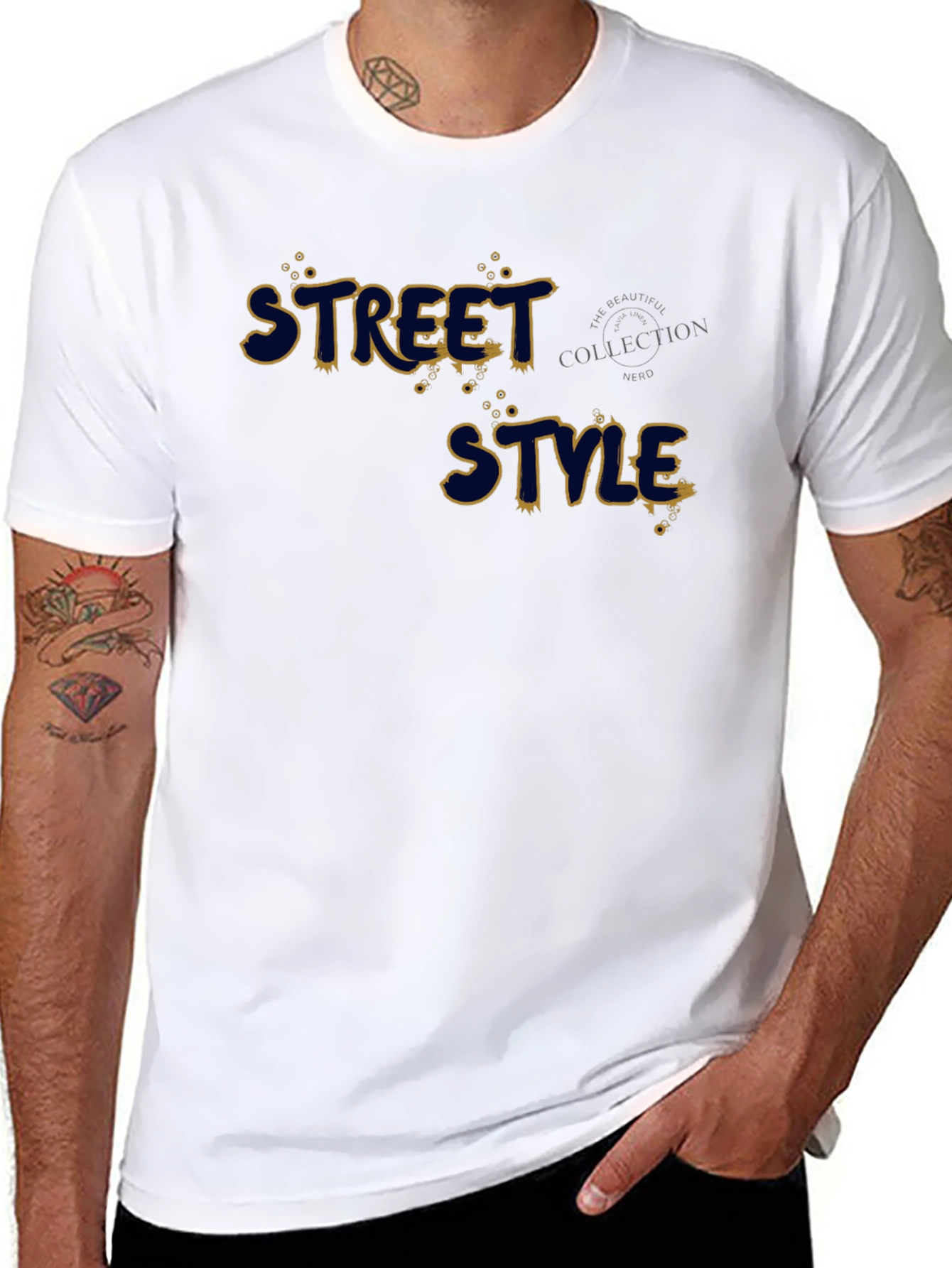 Black Street Style Graphic Print Black T-Shirt view 8