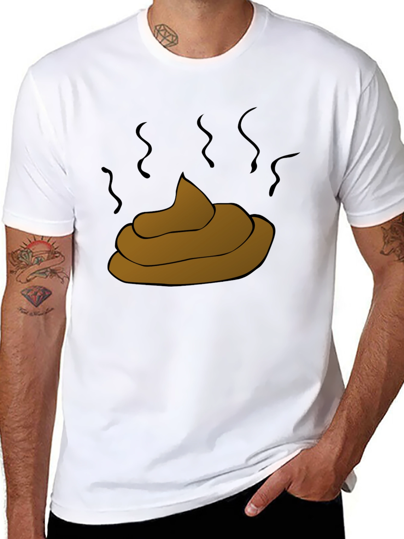 Black Poop Emoji Graphic Black T-Shirt view 8