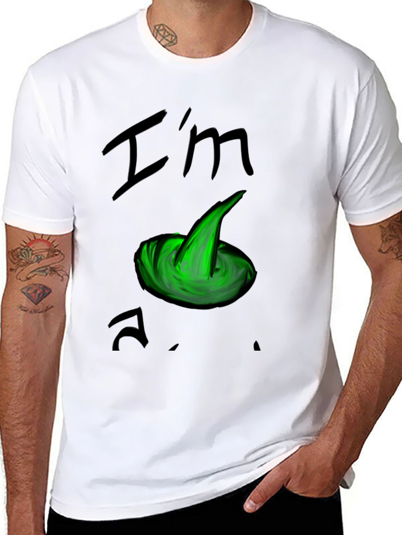Black I'm A Worm! Funny Graphic Black T-Shirt view 8