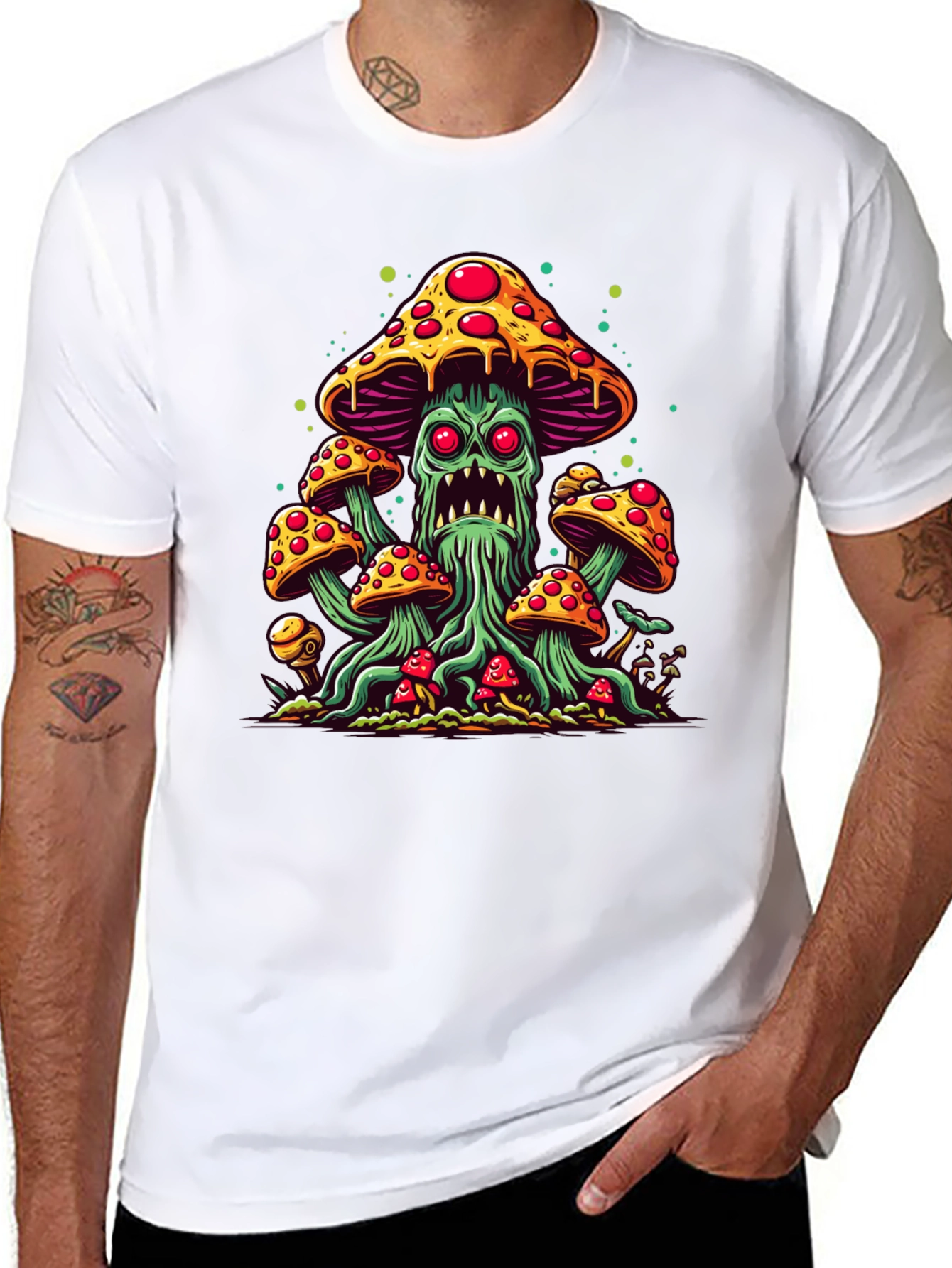 Black Funky Mushroom T-Shirt view 8