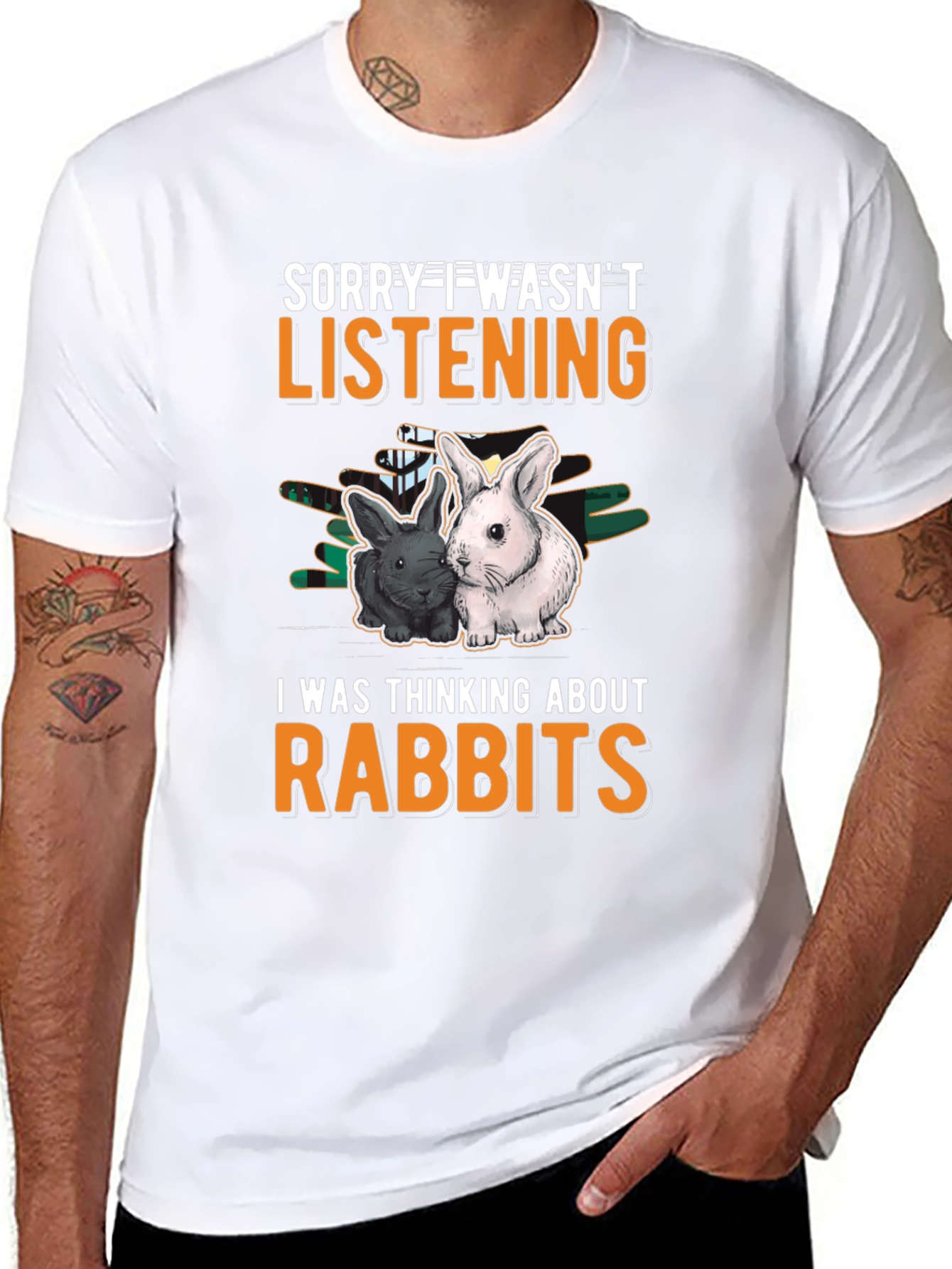 Black Rabbit Lover T-Shirt - Sorry Wasn't Listening view 8