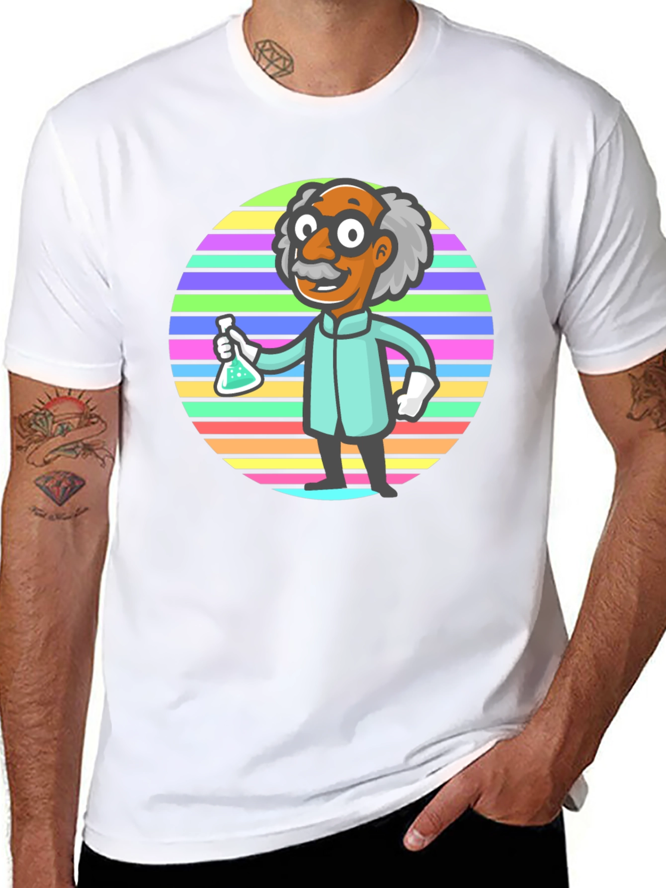 Black Scientist Graphic T-Shirt - Funky Retro Design view 8