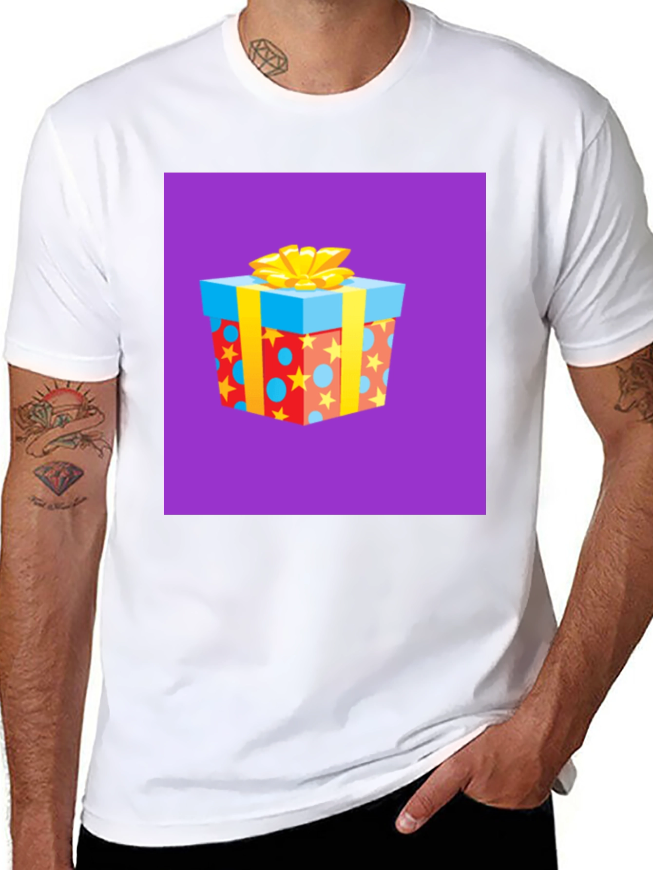 Black Festive Gift Box Graphic Tee view 8