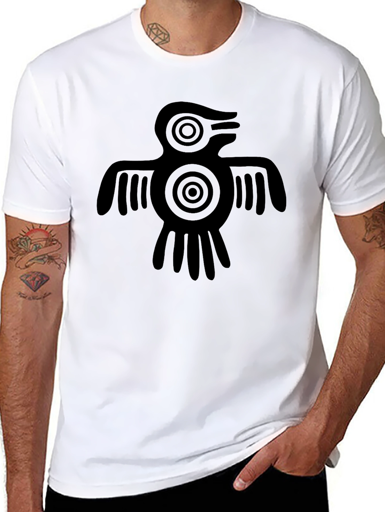 Black Aztec Bird Graphic Tee - Black T-Shirt view 8