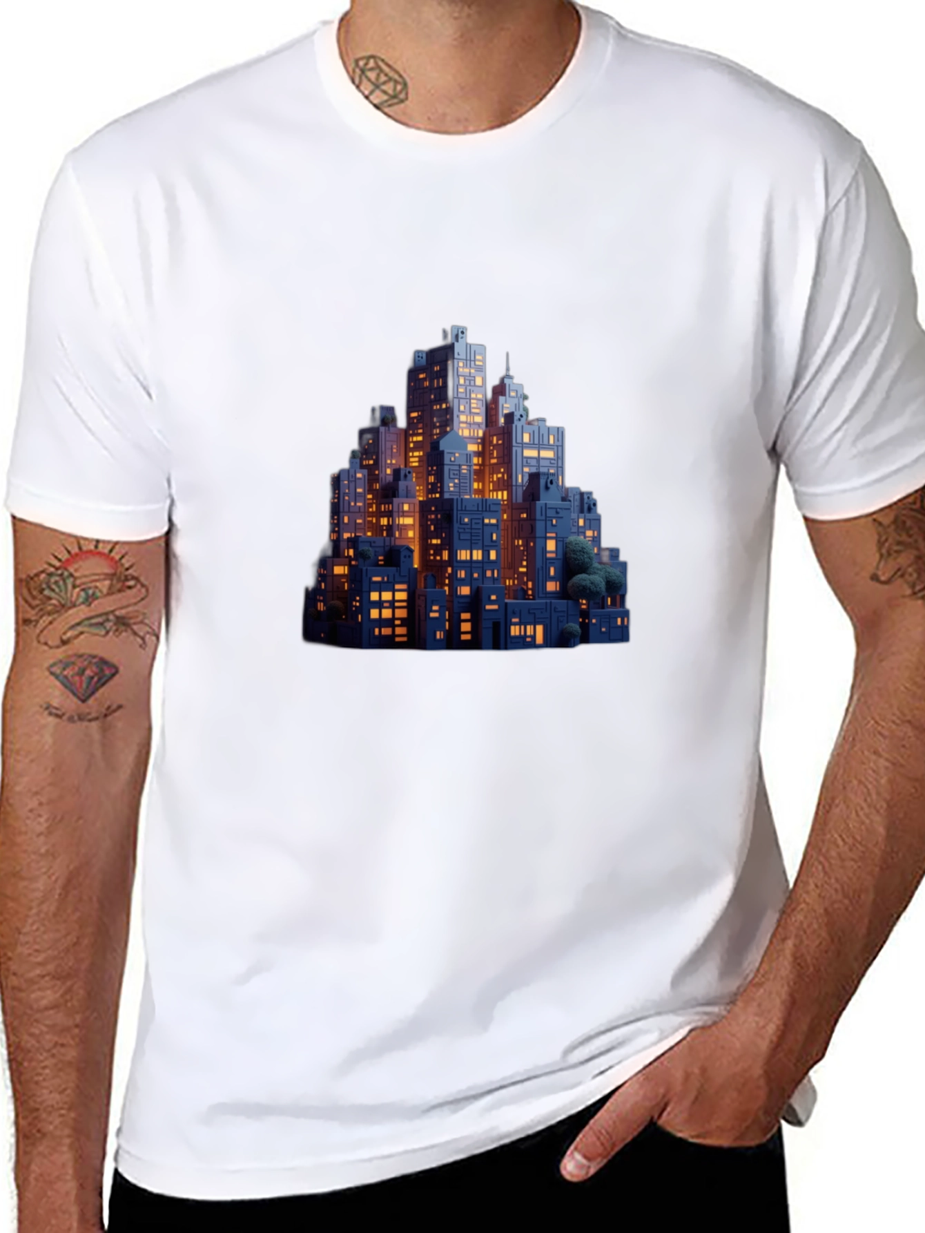 Black Night Cityscape Graphic Tee - Urban Style view 8