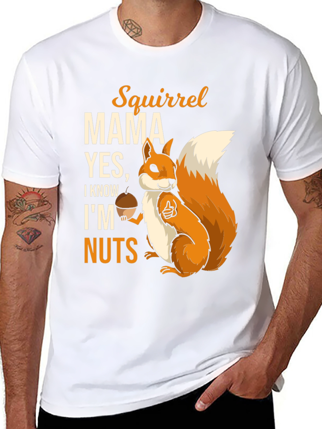 Black Squirrel Mama T-Shirt - I Know I'm Nuts Funny Graphic Tee view 8