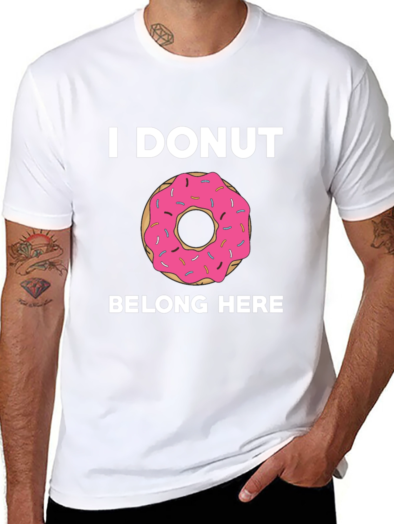 Black I DONUT Belong Here Graphic Tee view 8