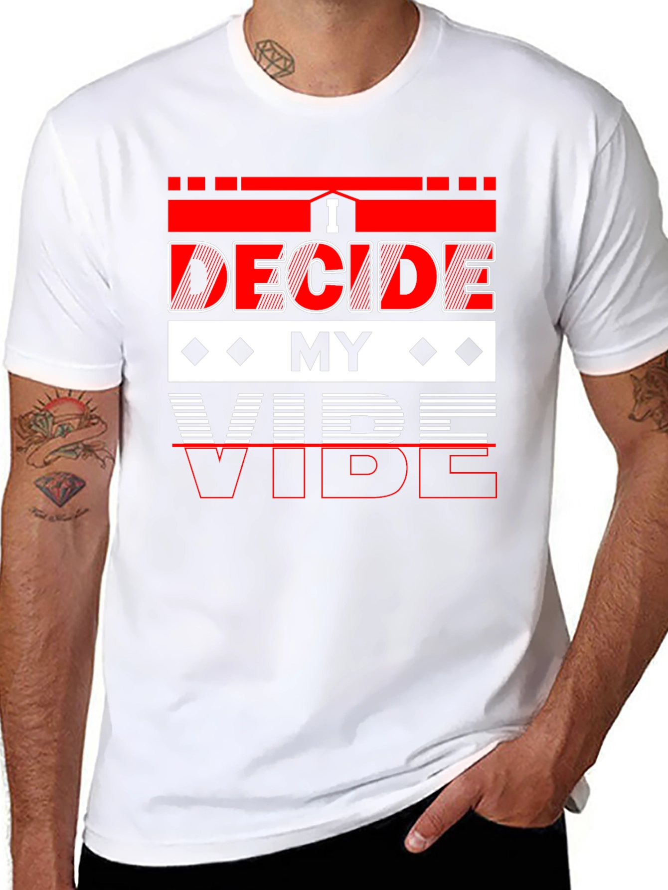 Black I Decide My Vibe Graphic T-Shirt - Stylish Cotton Tee view 8