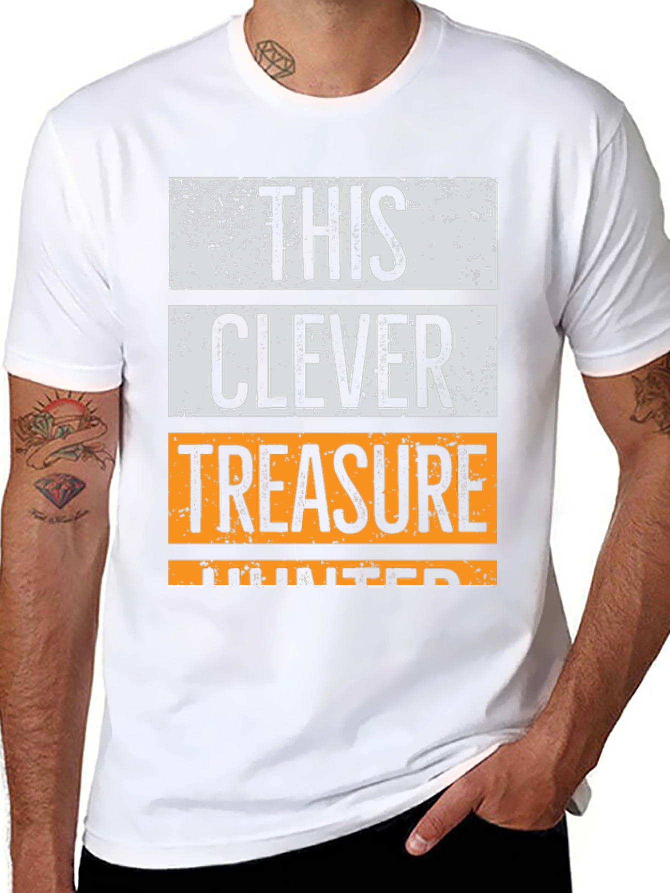 Black This Clever Treasure Hunter Black T-Shirt view 8