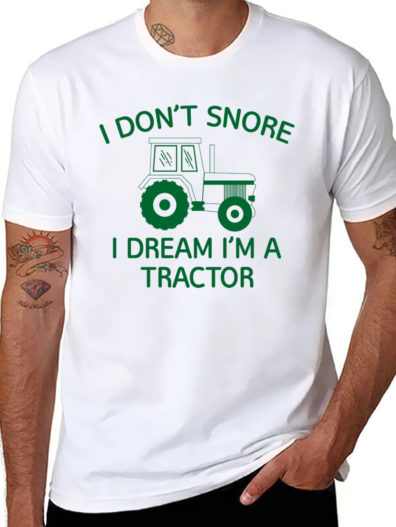 Black Funny Tractor Dreamer T-Shirt view 8