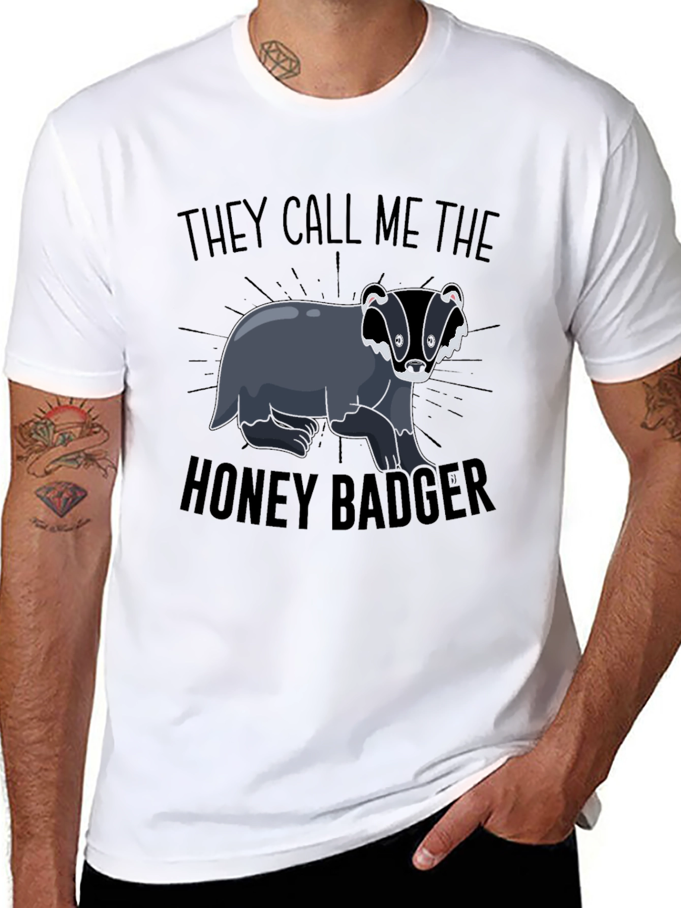 Black Honey Badger Graphic Tee - Don't Care! view 8