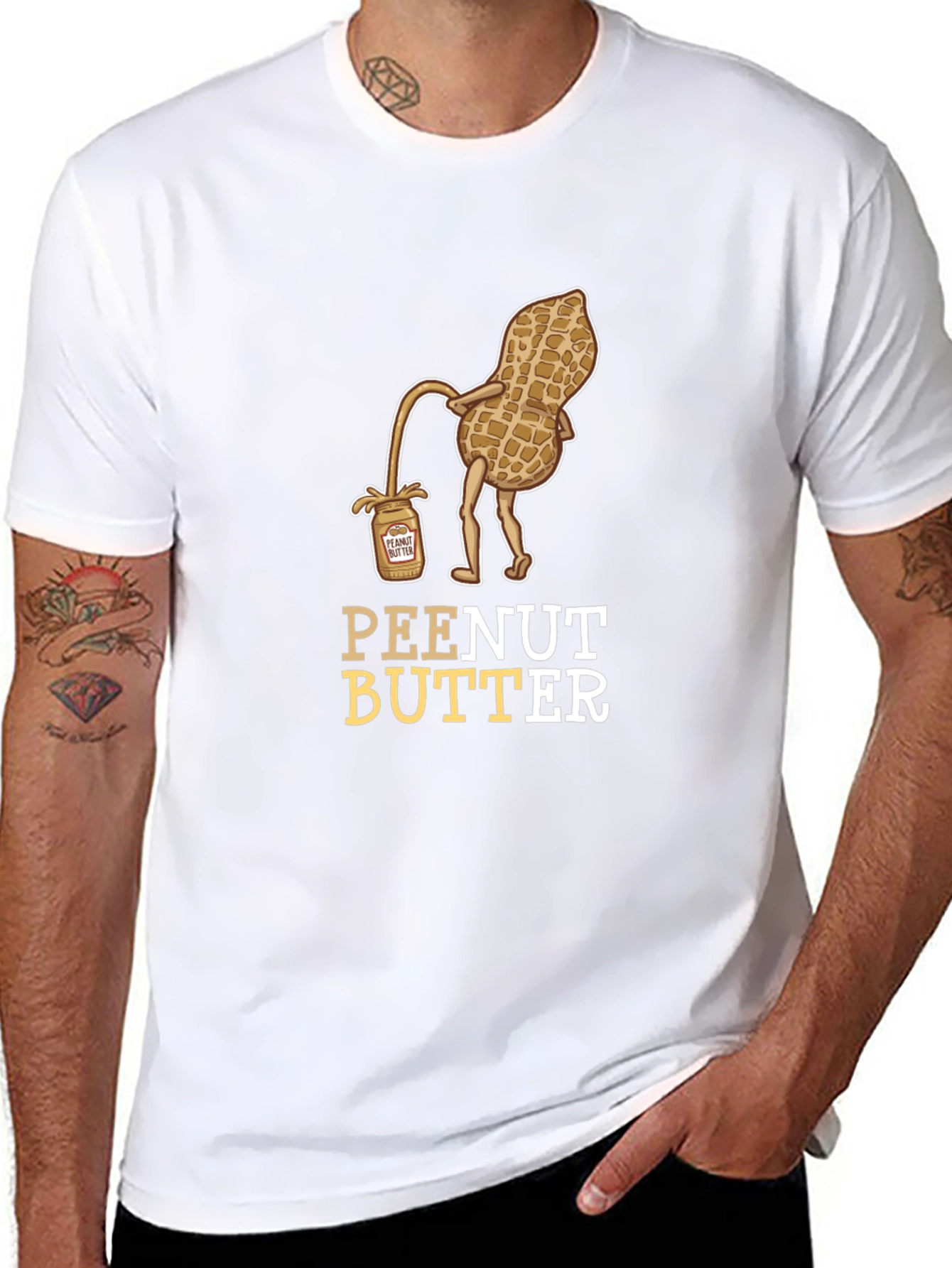 Black Peanut Butter Humor Graphic Tee Shirt view 8
