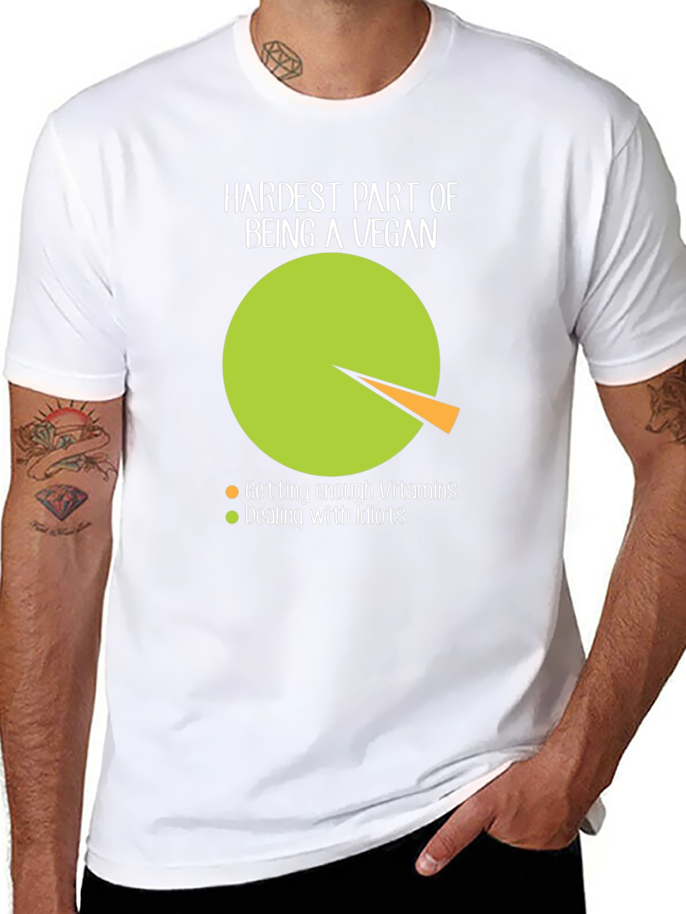 Black Hardest Part Being Vegan Humor T-Shirt view 8
