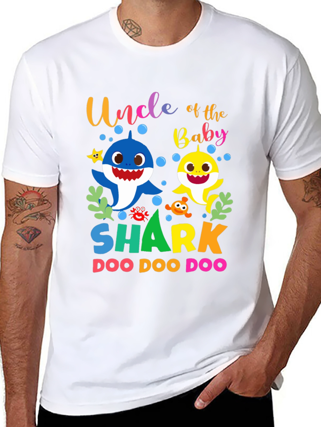 Black Uncle of the Baby Shark Doo Doo Doo T-Shirt view 8