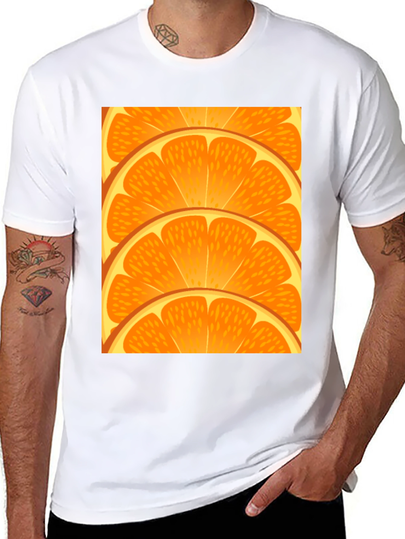 Black Orange Slice Graphic Tee - Fresh Design view 8