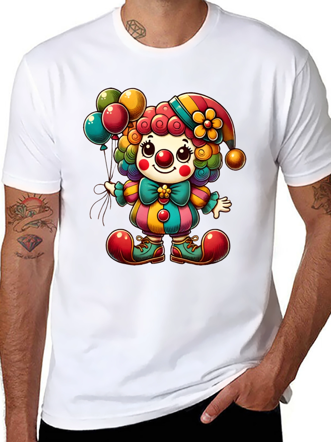 Black Clown Graphic T-Shirt - Funny and Colorful Tee view 8