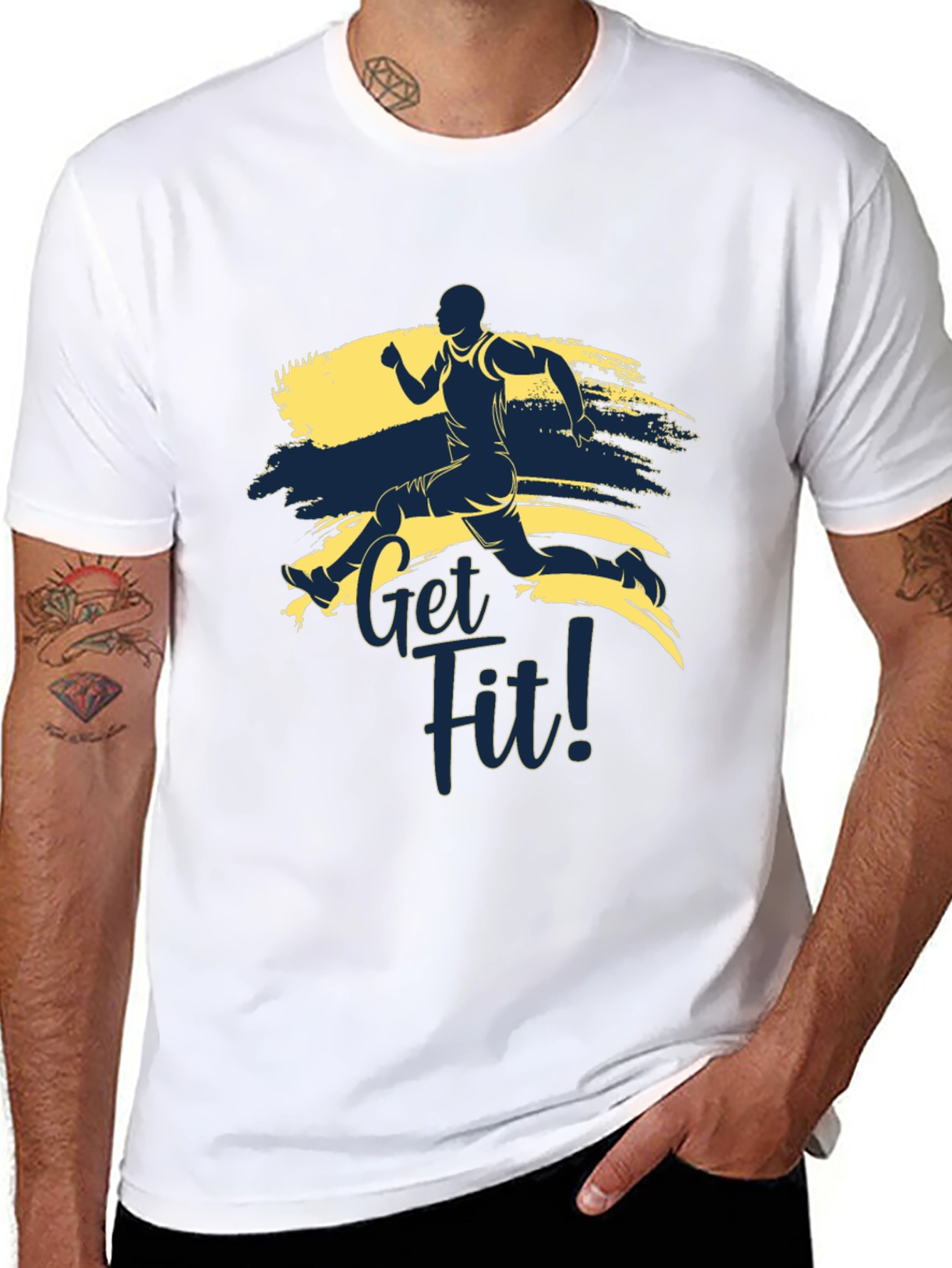 Black Get Fit Graphic Tee - Active Lifestyle T-Shirt view 8