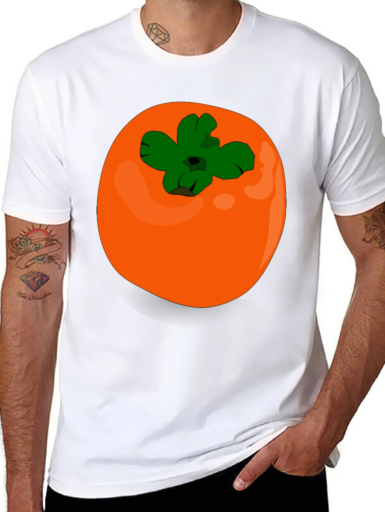 Black Persimmon Graphic T-Shirt - Casual Fruit Tee view 8
