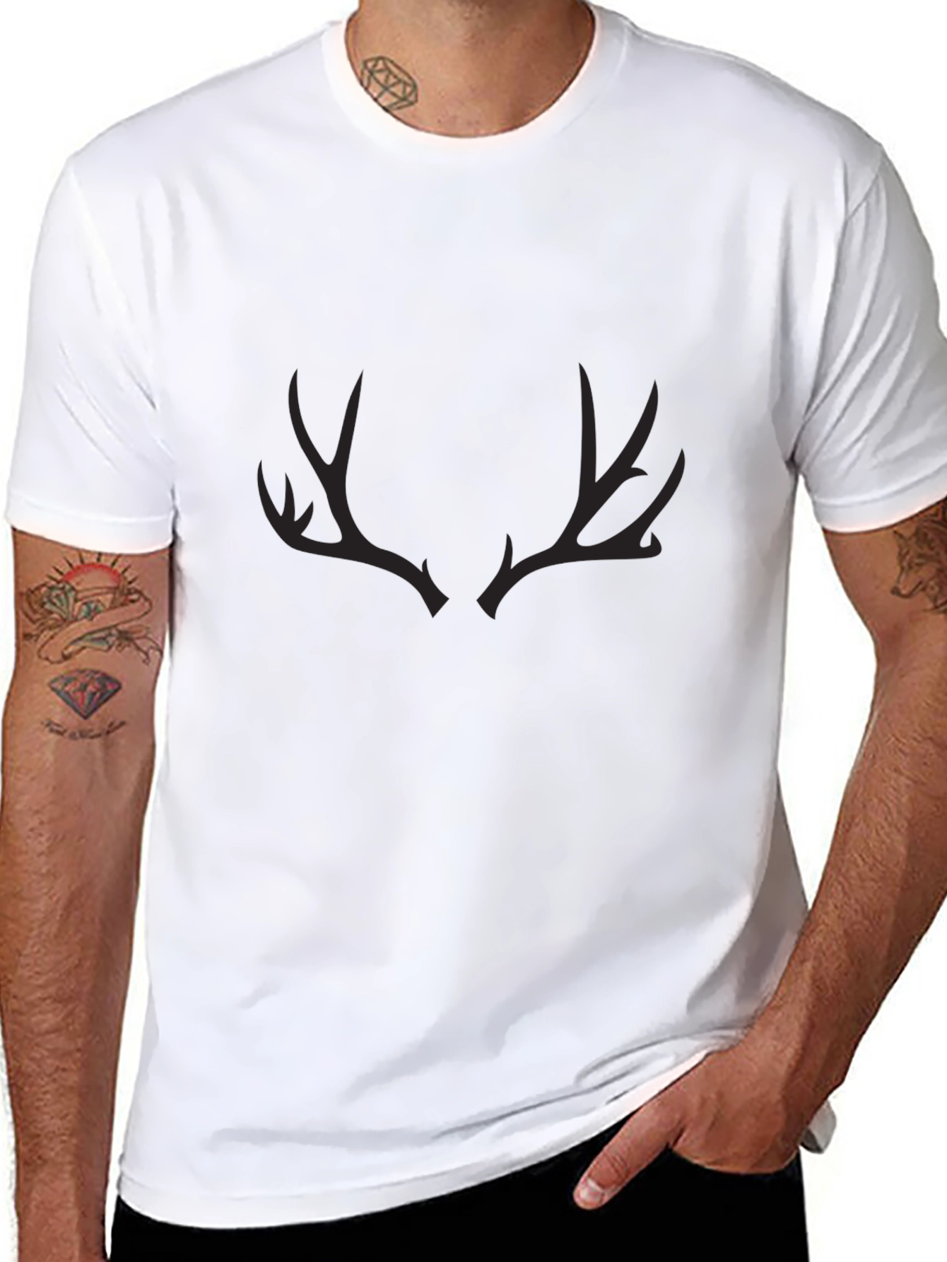 Black Antler Graphic Tee - Black Casual Comfort view 8