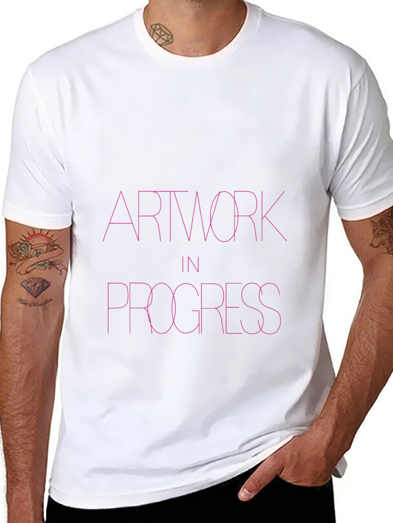 Black Artwork in Progress Graphic Tee view 8