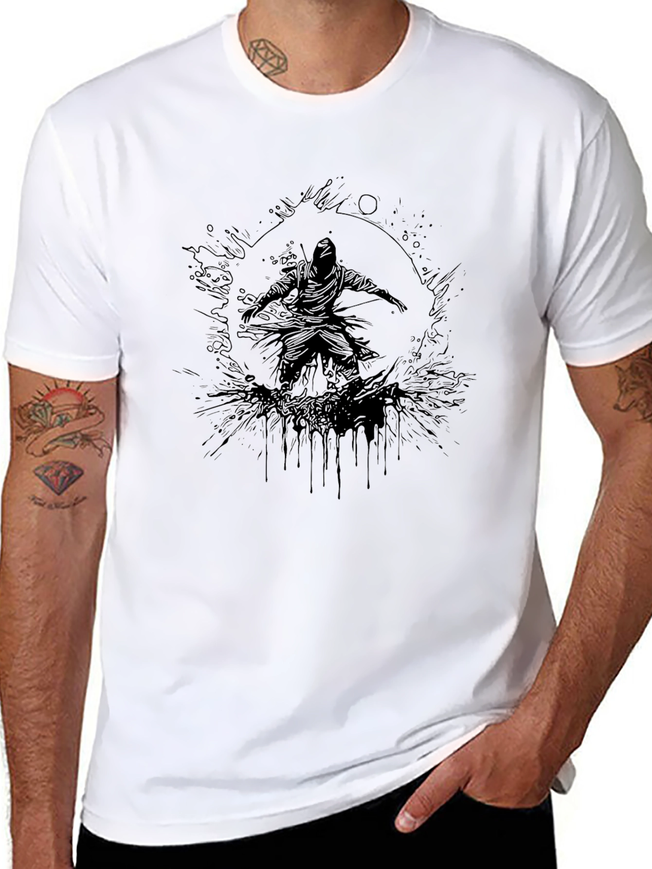 Black Black Ninja Graphic T-Shirt view 8