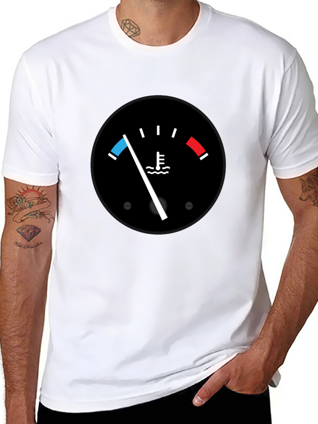 Black Coolant Gauge Black T-Shirt view 8