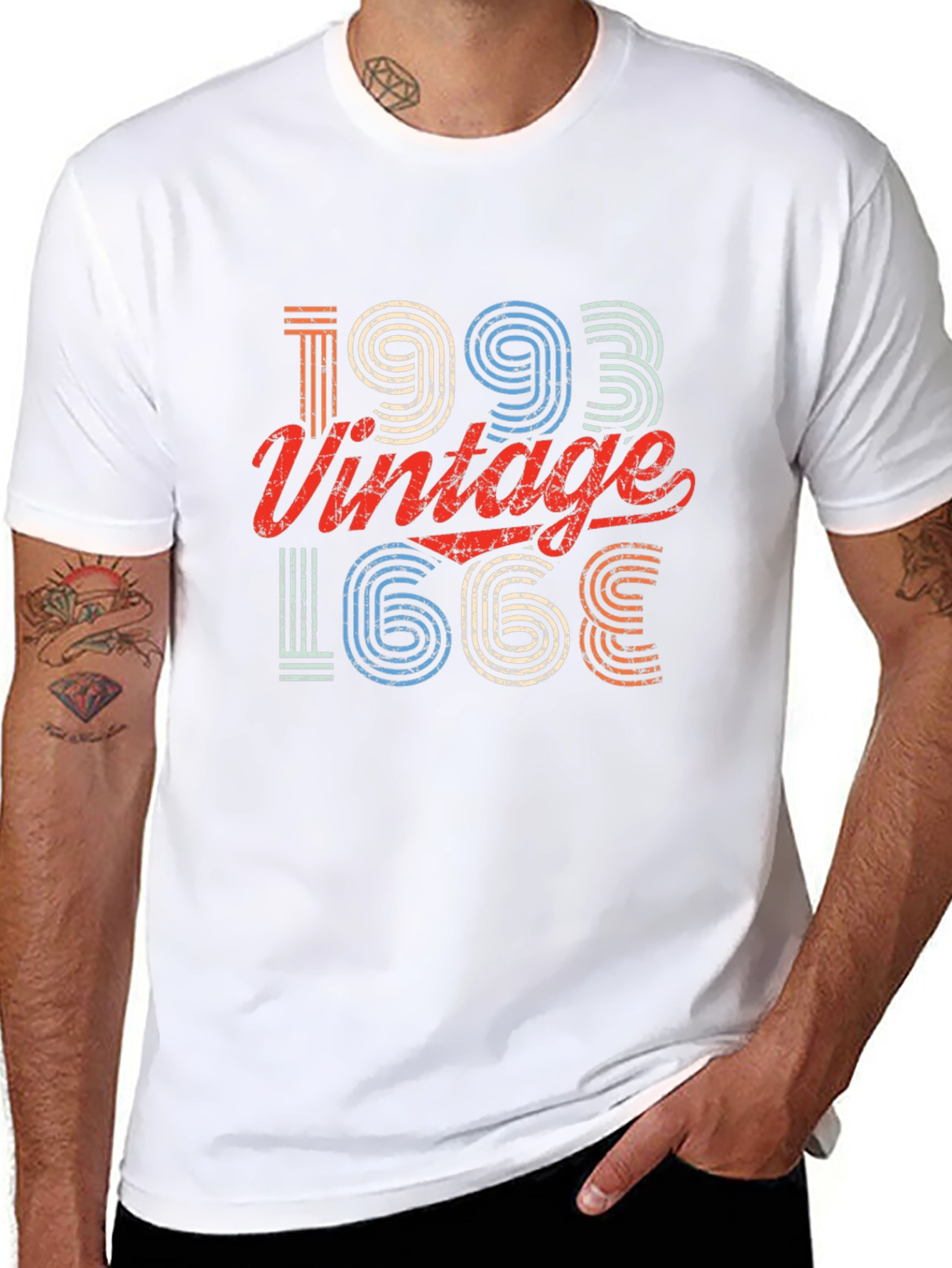 Black Vintage 1993 Graphic Tee - Retro Style view 8