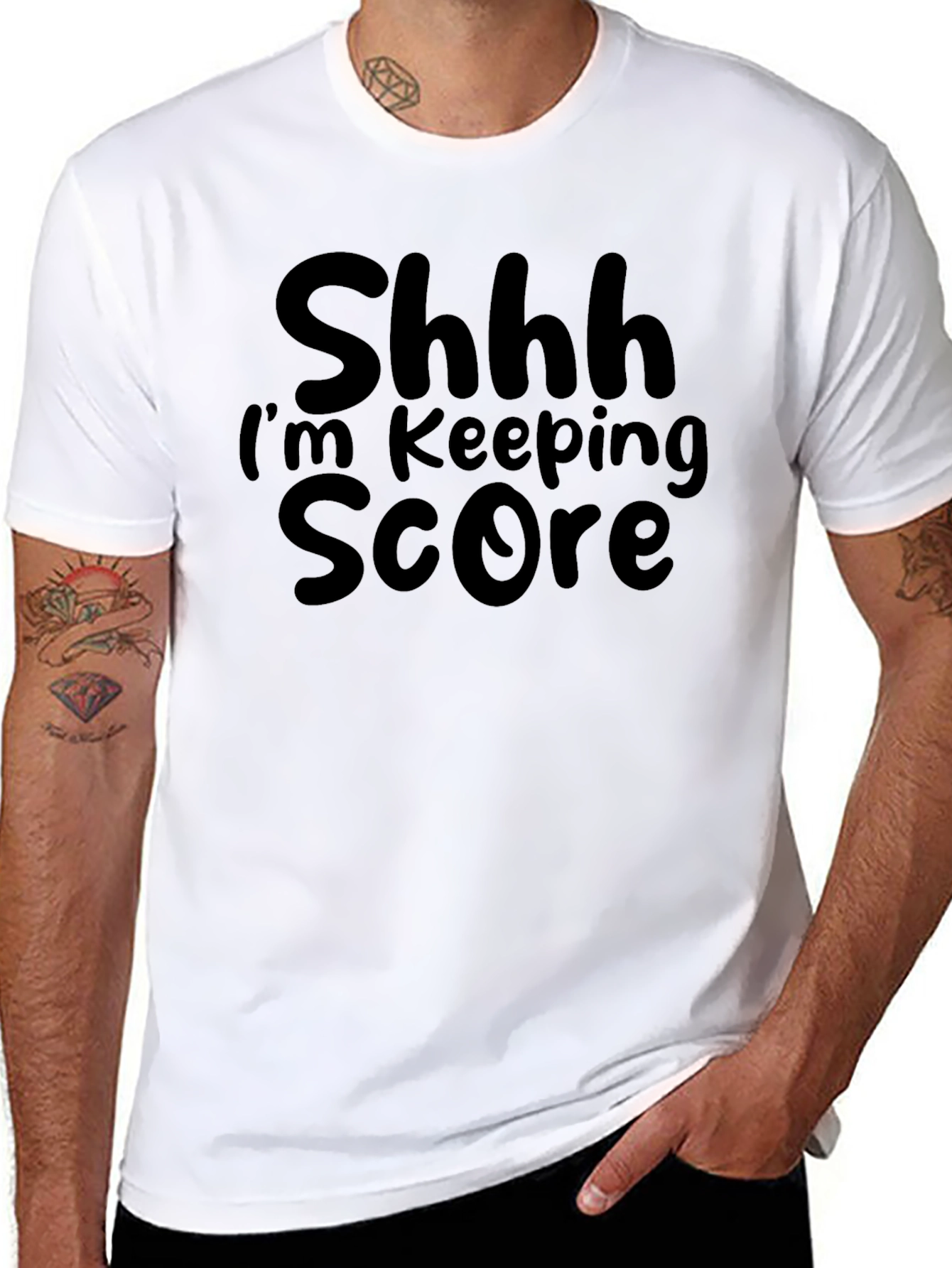 Black Shhh I'm Keeping Score T-Shirt - Funny Sarcastic Tee view 8