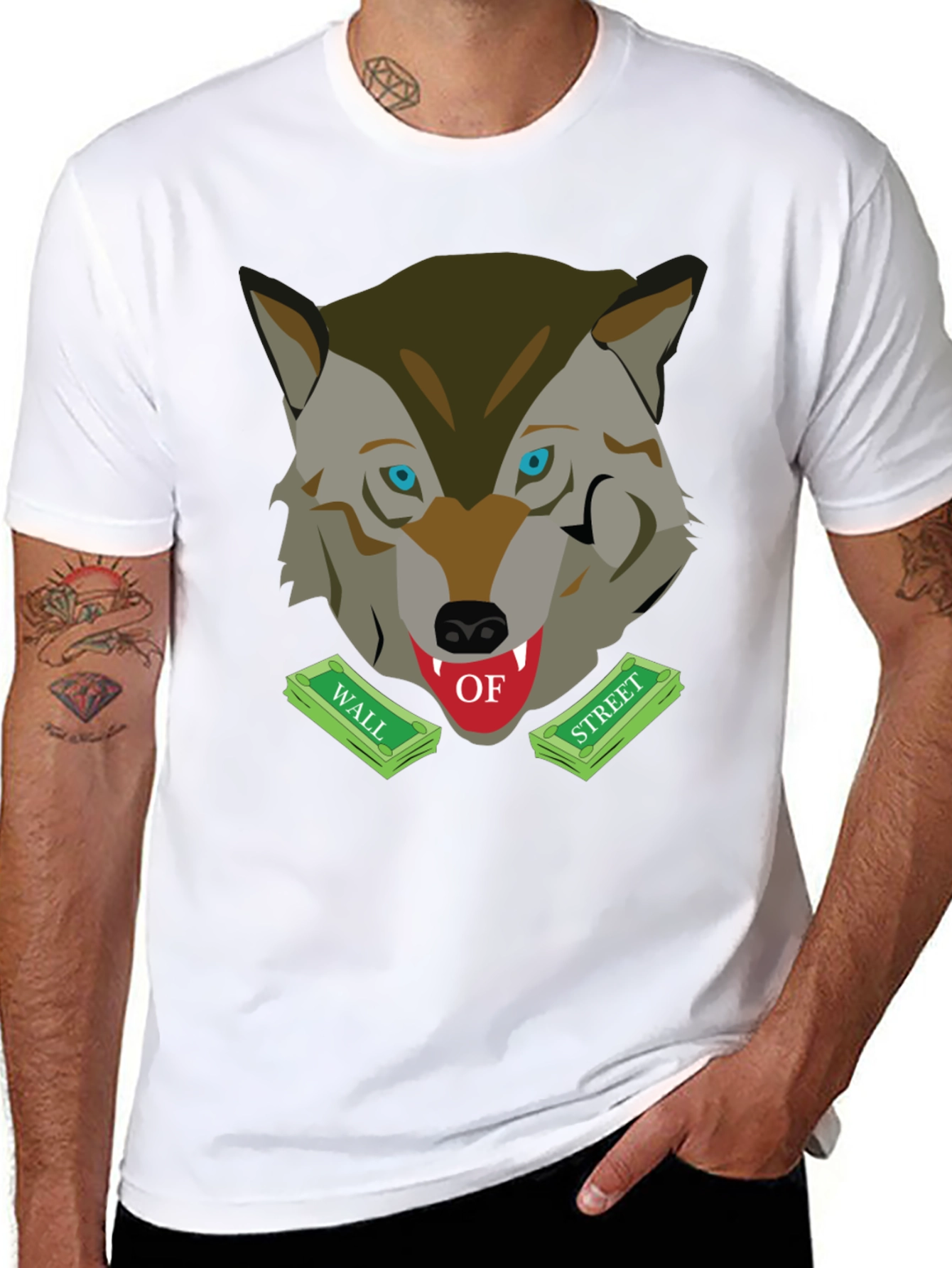 Black Wolf of Wall Street Graphic T-Shirt view 8